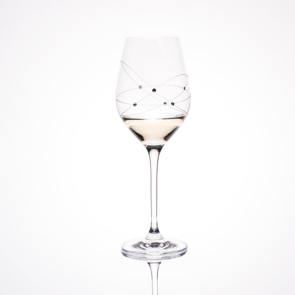 Galaxy Spirals White Wine Glasses - Set of 2pc in a gift box