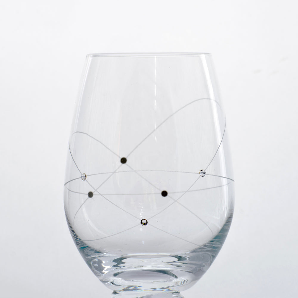 Galaxy Spirals Stemless Wine Glasses - set of 2pc in a gift box