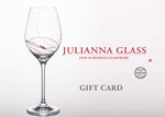 Gift card to purchase Julianna Glass. Exclusive handcrafted glasses with Swarovski crystals.