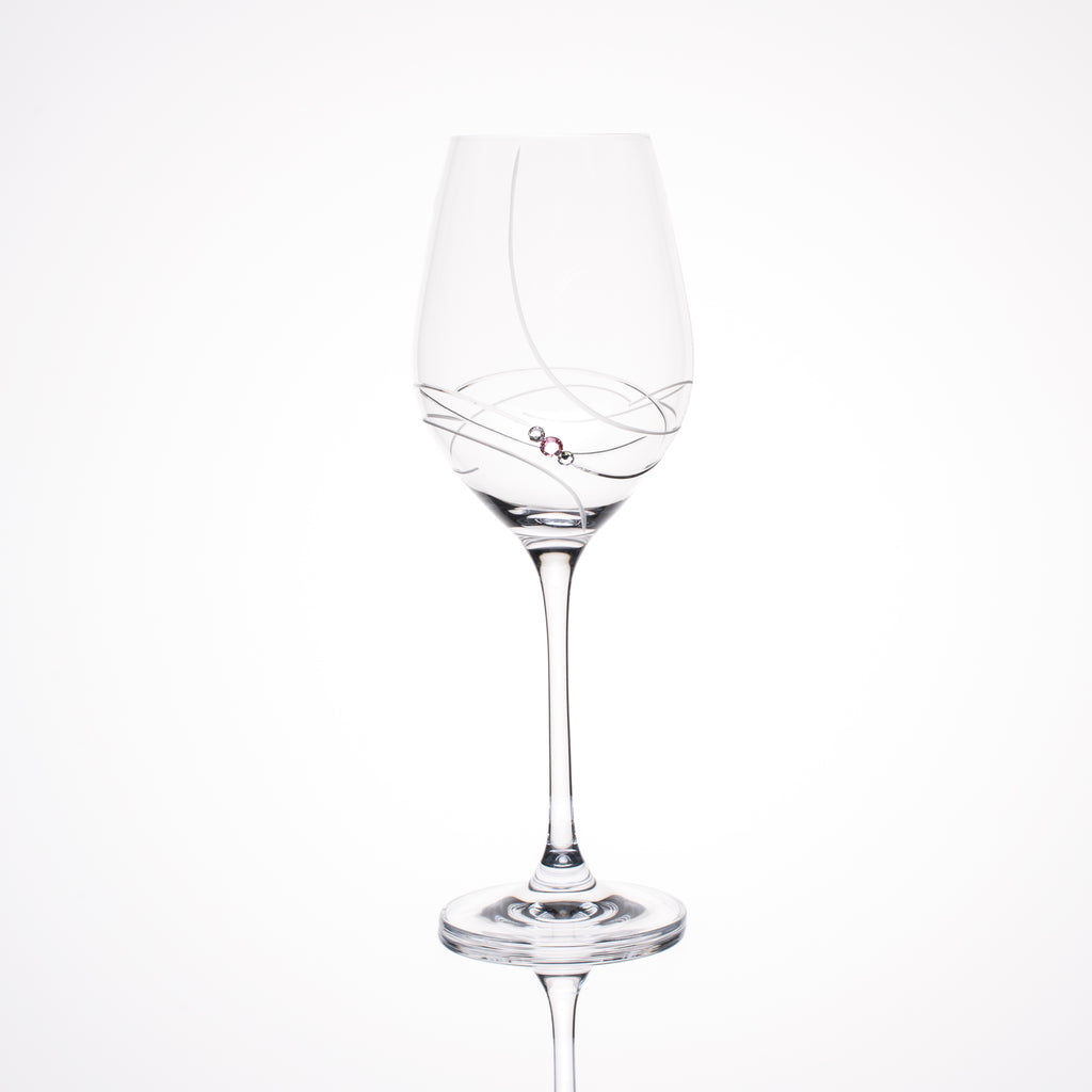 Pink Ribbon Red Wine Glasses - Set of 2 in gift box