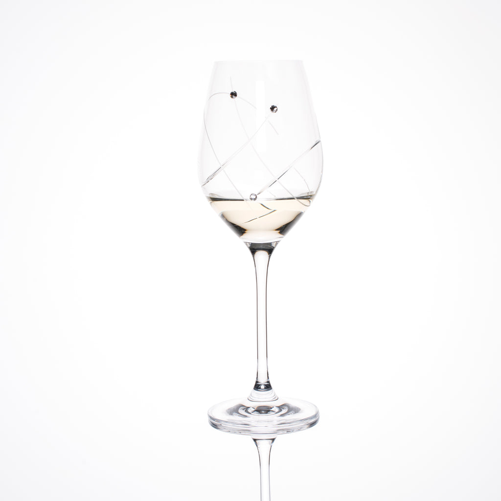 Swirl White Wine Glasses - Set of 2pc in a gift box  Julianna Glass