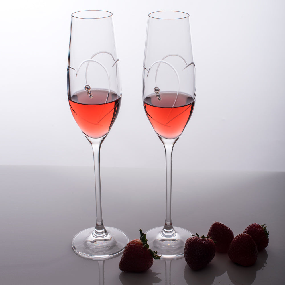 Hearts Champagne Glasses - Set of 2pc in gift box