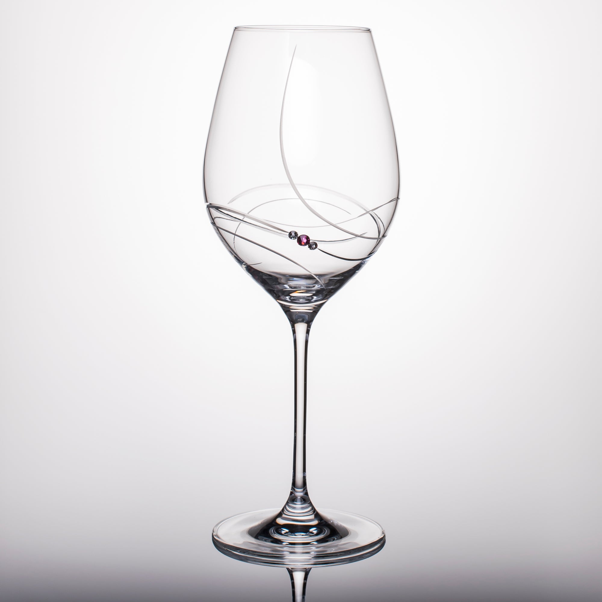 Pink Ribbon White Wine Glasses