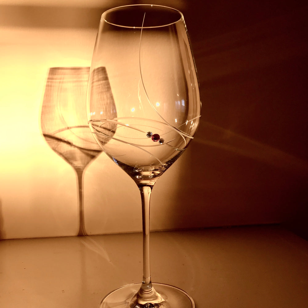 Pink Ribbon Red Wine Glasses - Set of 2 in gift box