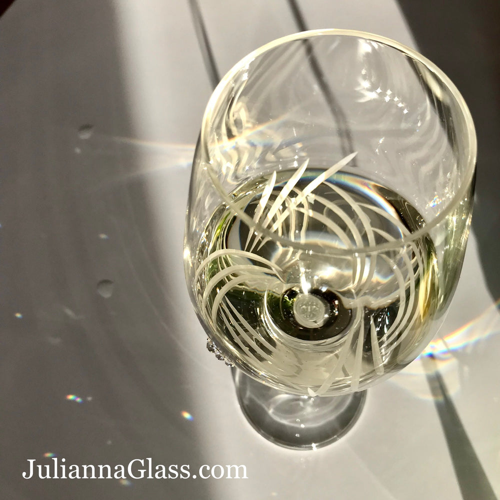 Set of 2 Crystal White Wine Glasses