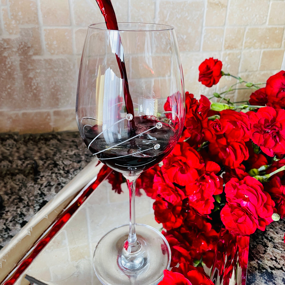 Swirl Red Wine Glasses - Set of 2 in gift box