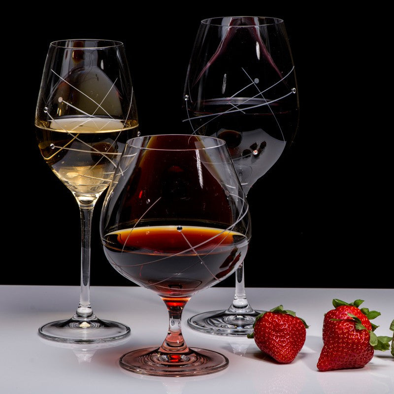 Abstract Bordeaux Red Wine Glasses - Set of 2 in gift box